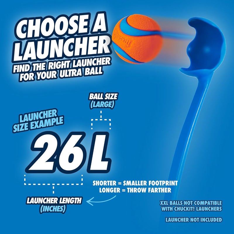 ChuckIt! Ultra Ball - Durable High Bounce Floating Rubber Dog Toy, Launcher Compatible, Large, Orange & Blue - Image 5