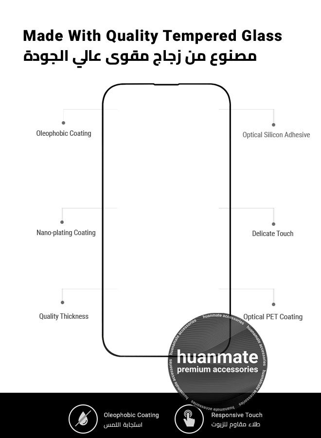 هووانميت واقي شاشة لهاتف أبل آيفون 16 - زجاج مقسى ممتاز من الحافة إلى الحافة، شفافية عالية، لمسة رقيقة، مضاد للانفجار، حواف مقوسة ناعمة، سهل التركيب - Image 5