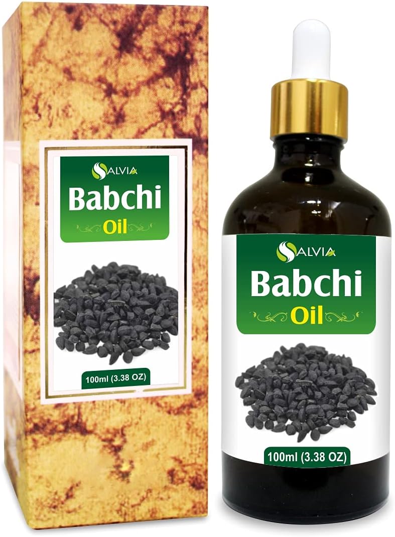 Salvia Babchi Oil (Psoralea Corylifolia) 100 Percent Pure And Natural Undiluted Uncut Cold Pressed Carrier Oil | Best for Aromatherapy | Therapeutic Grade (100ml with Dropper)