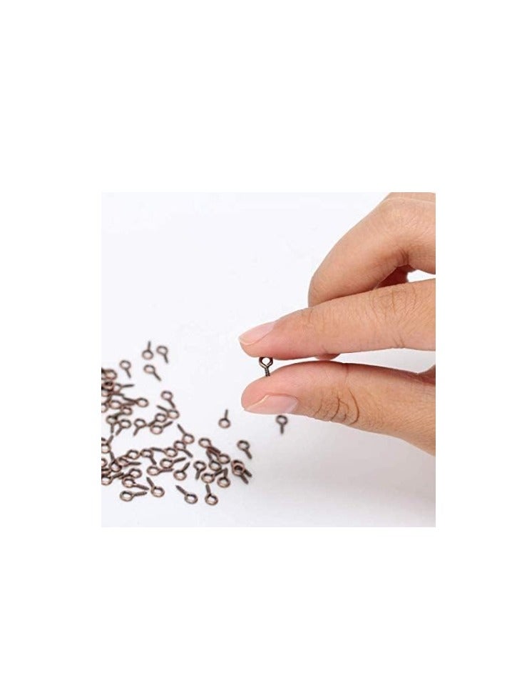 Yakumuz 6 Color 600Pcs Small Screw Pins, Yakumuz Threaded Silver Clasps and Hooks for Jewelry Making - Image 3