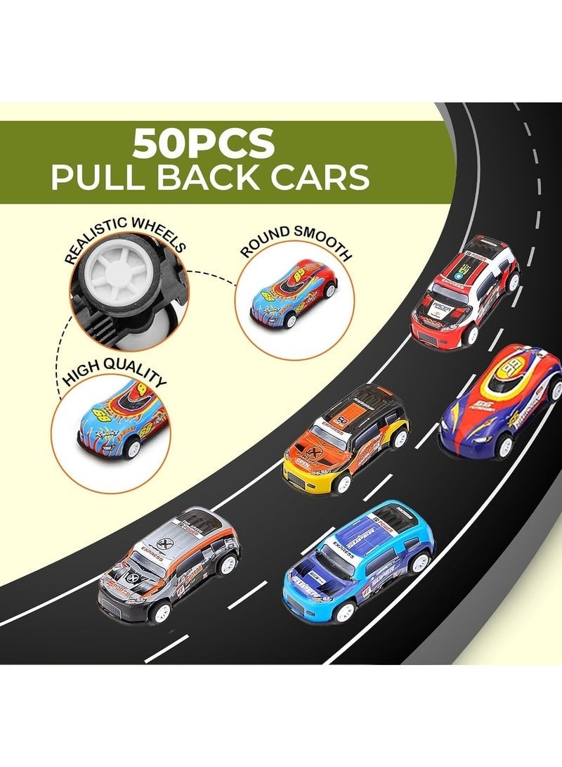 FEND Toy Cars Pull Back Vehicles Party Favors 50 pcs| Mini Race Cars for Kids Boys Girls Toddlers | Birthday Toys No Batteries Required - Image 3