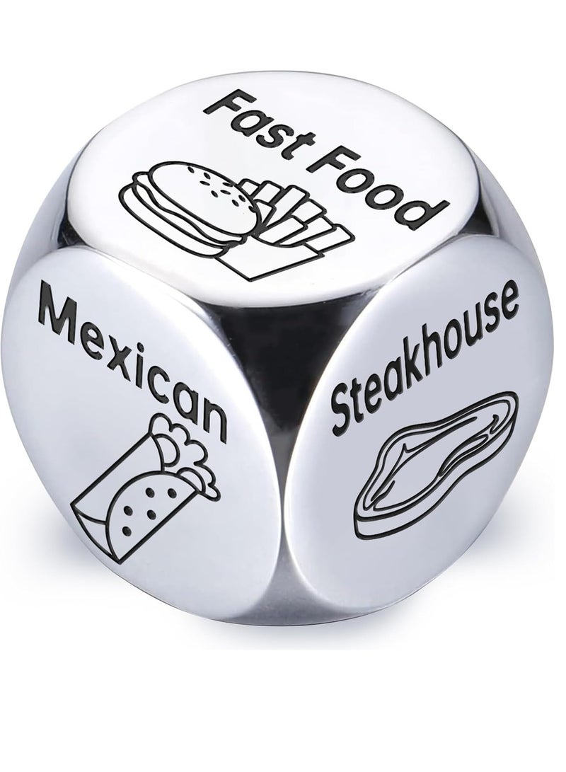 Bukela Gifts for Women Men,Anniversary Steel Food Decision Dice Gifts for Couples Girlfriend Boyfriend Wife Husband Funny White Elephant Gifts Valentines Day - Image 1