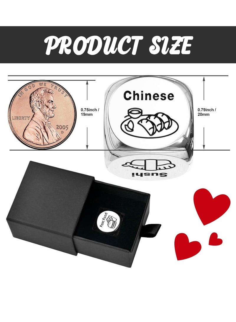 Bukela Gifts for Women Men,Anniversary Steel Food Decision Dice Gifts for Couples Girlfriend Boyfriend Wife Husband Funny White Elephant Gifts Valentines Day - Image 4