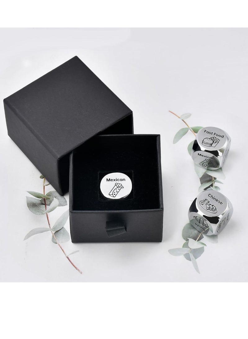 Bukela Gifts for Women Men,Anniversary Steel Food Decision Dice Gifts for Couples Girlfriend Boyfriend Wife Husband Funny White Elephant Gifts Valentines Day - Image 5