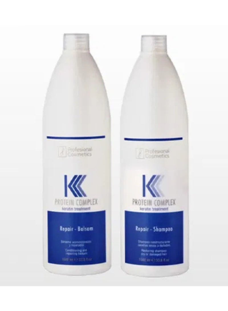 شامبو وبلسم للشعر بتركيبة البروتين أبيض 2 x 1000ملليلتر