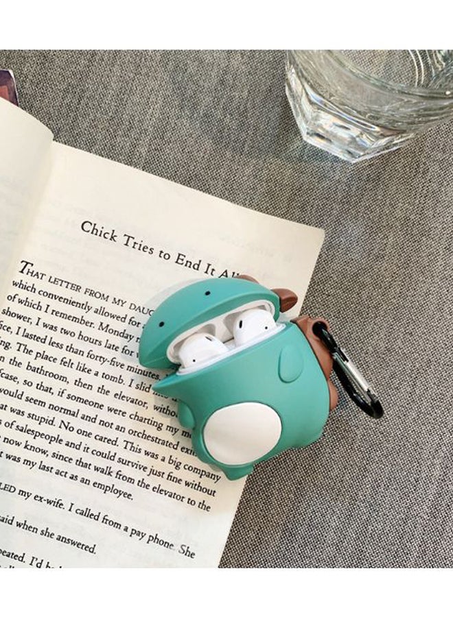 Cute Little Dinosaur Themed Case Cover For Apple AirPods 1/2 Green/White/Brown - Image 3