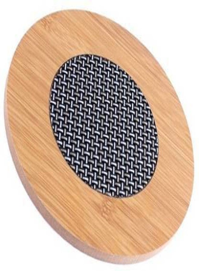 Bekner Round Bamboo, Steel Coaster (Pack of 2)