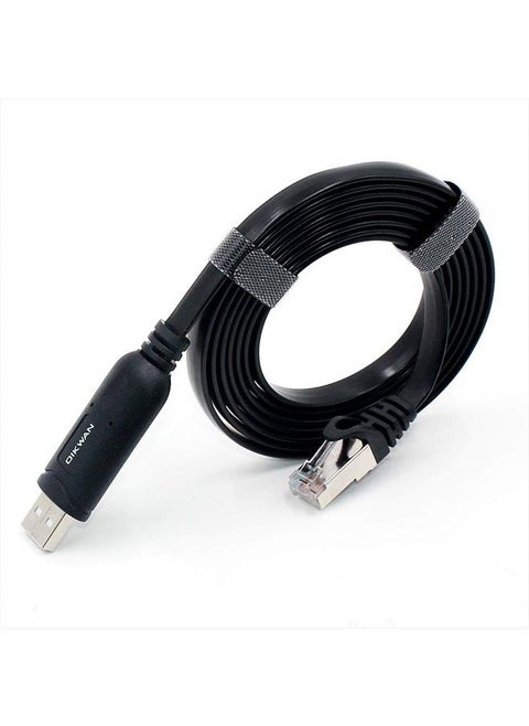 USB Console Cable 6 FT USB to RJ45 Serial Adapter Compatible with Router/Switch of Cisco Black