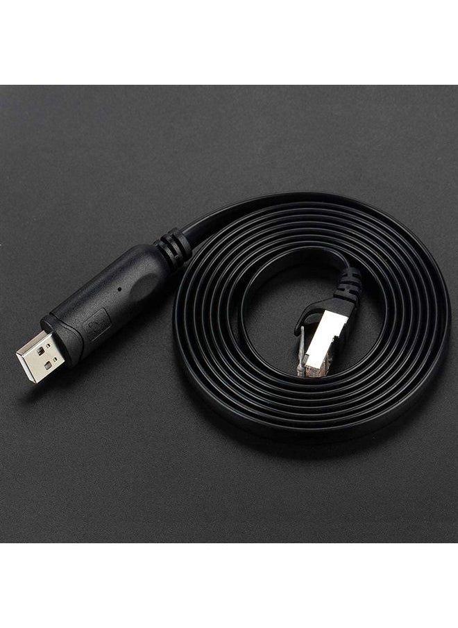 OIKWAN - كابل وحدة تحكم USB بطول 6 أقدام، محول USB إلى RJ45 تسلسلي متوافق مع جهاز التوجيه/المحول من Cisco، أسود - Image 1