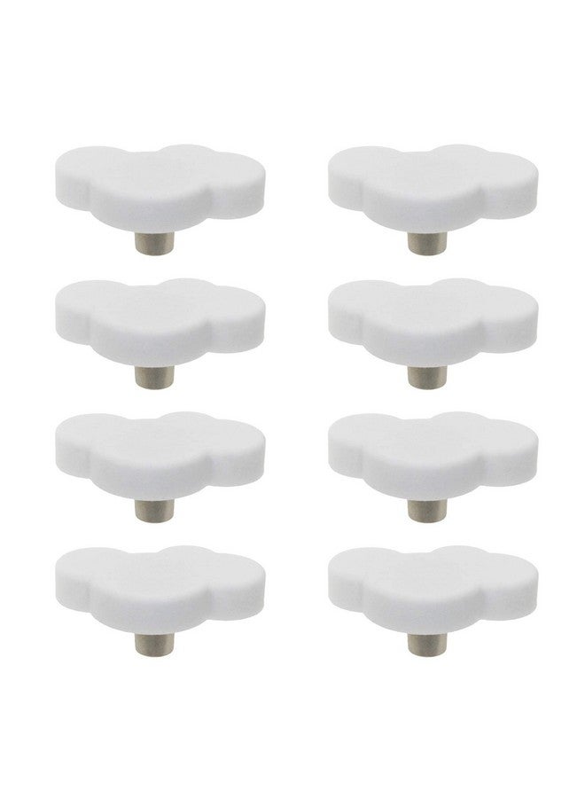 Mcredy Kids Door Knobs Cartoon Dresser Knobs Rubber White Cloud Cartoon Door Knob 2.09x1.22 (Lxw) Cute Cabinet Pulls for Kids' Room Cabinets, Doors, Dresser and Closets Pack of 8 - Image 1