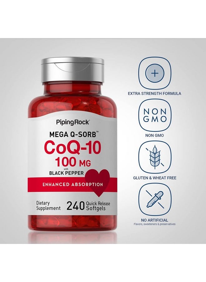 بايبينج روك بايبنج روك CoQ10 100mg | 240 كبسولة هلامية | مكمل غذائي معزز الامتصاص | خالٍ من الكائنات المعدلة وراثيًا وخالي من الجلوتين  - Image 3