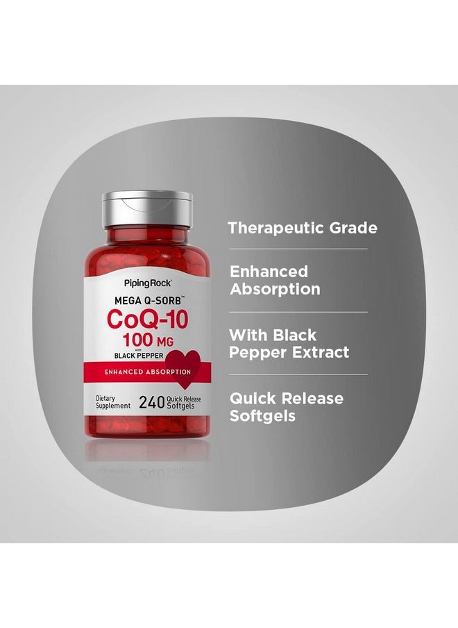 بايبينج روك بايبنج روك CoQ10 100mg | 240 كبسولة هلامية | مكمل غذائي معزز الامتصاص | خالٍ من الكائنات المعدلة وراثيًا وخالي من الجلوتين  - Image 4