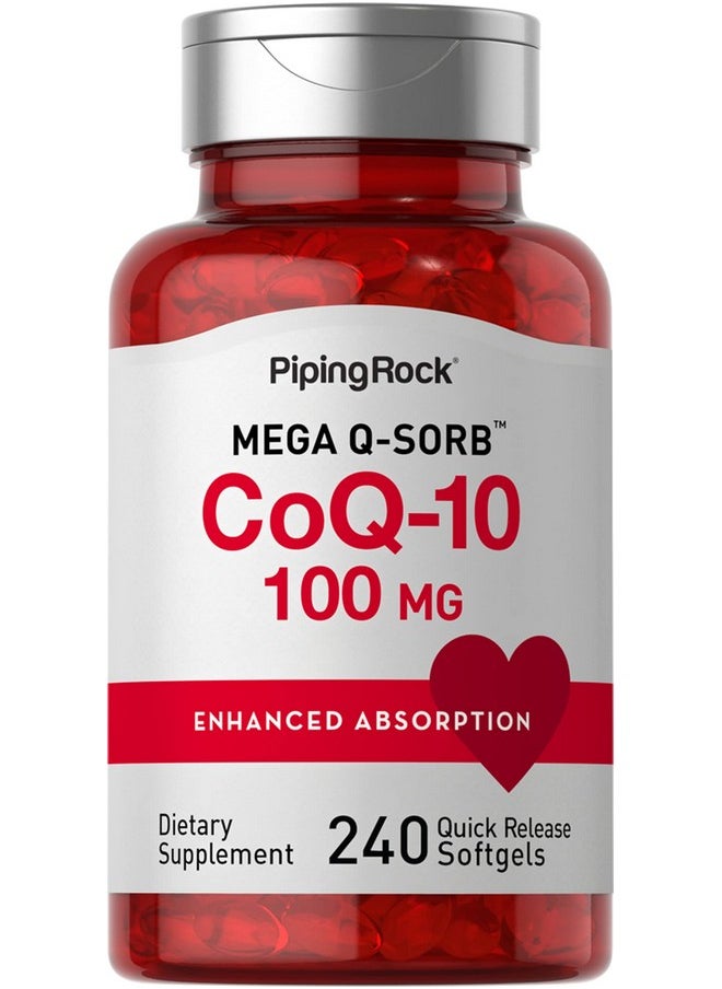 بايبينج روك بايبنج روك CoQ10 100mg | 240 كبسولة هلامية | مكمل غذائي معزز الامتصاص | خالٍ من الكائنات المعدلة وراثيًا وخالي من الجلوتين  - Image 1