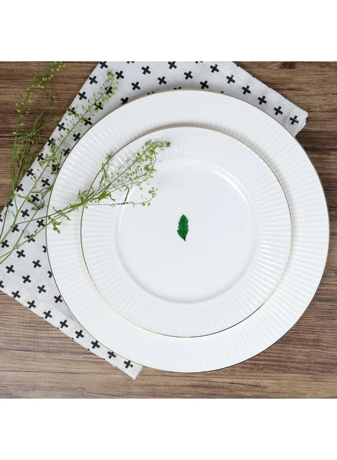 دانوب هوم Royal Orchid New Bone China Embossed Side Plate – 20cm | Elegant Dinnerware for Modern Dining | Durable & Stylish Tableware | Ideal for Serving & Entertaining