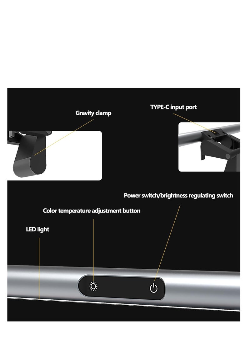 SOLARAE ضوء شاشة الكمبيوتر، شريط ضوء العناية بالعين، ضوء شاشة USB بدون وهج، تحكم باللمس مع 3 ألوان للضوء وسطوع قابل للتعديل، مناسب للمكتب/الألعاب/المنزل، الطلاب، العمال، حماية العينين - Image 5
