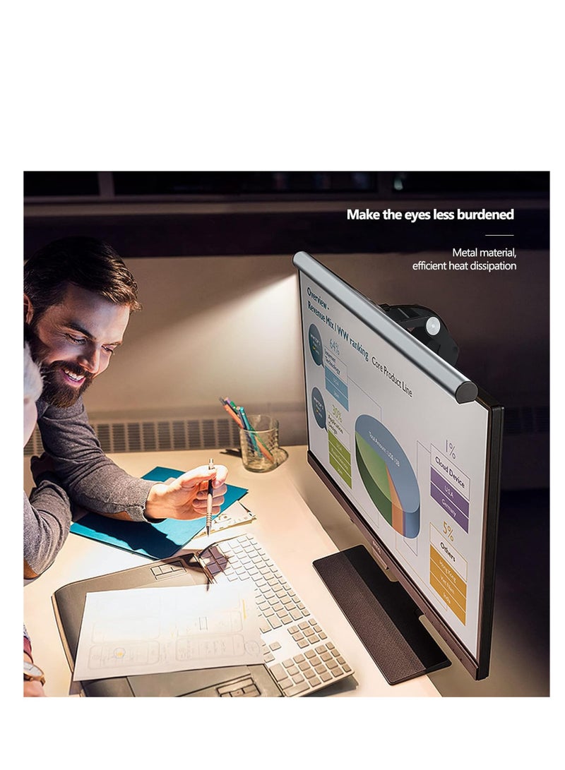 SOLARAE ضوء شاشة الكمبيوتر، شريط ضوء العناية بالعين، ضوء شاشة USB بدون وهج، تحكم باللمس مع 3 ألوان للضوء وسطوع قابل للتعديل، مناسب للمكتب/الألعاب/المنزل، الطلاب، العمال، حماية العينين - Image 4