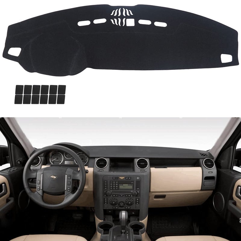 AUQDD Dashboard Cover Mat Fit for 2005 2006 2007 2008 2009 Land Rover LR3 20102016 LR4 20062009 Range Rover Sport Black Flannel Dash Mat AntiGlare AntiReflection No Peculiar Smell