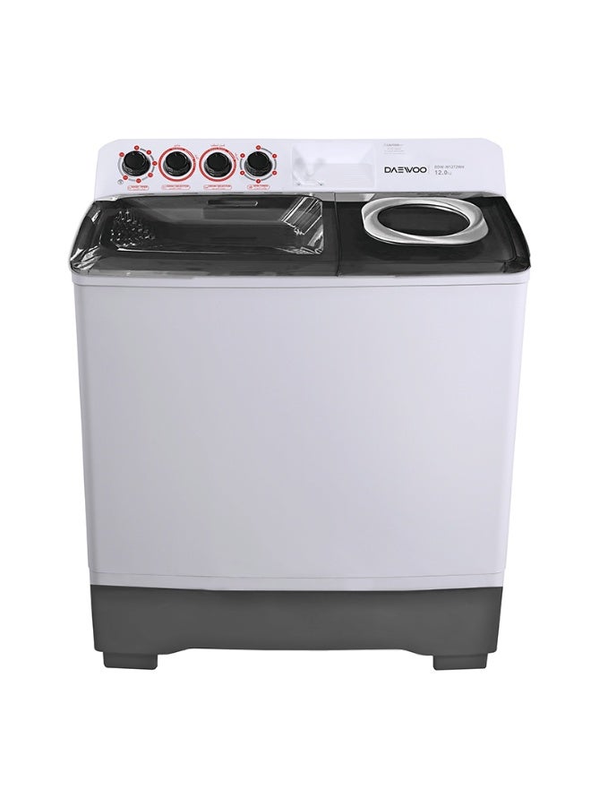 دايو غسالة دايو تحميل علوي - حوضين - 12 كجم - 3 برامج - أبيض - DW-W1272WH - Image 1