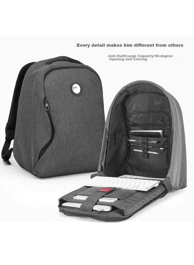 Lexon Laptop Backpack For Men, 14/15-inch Anti-theft Bag, Travel Business Trendy School Bag With Side Pocket, Gray - Image 1