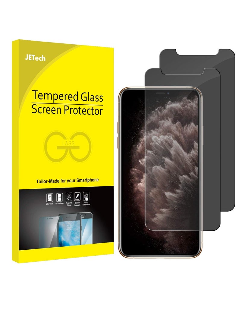 جي تيك واقي شاشة للخصوصية لهاتف iPhone 11 Pro وiPhone X 5.8 بوصة مضاد للتجسس من الزجاج المقوى، عبوتان - Image 1