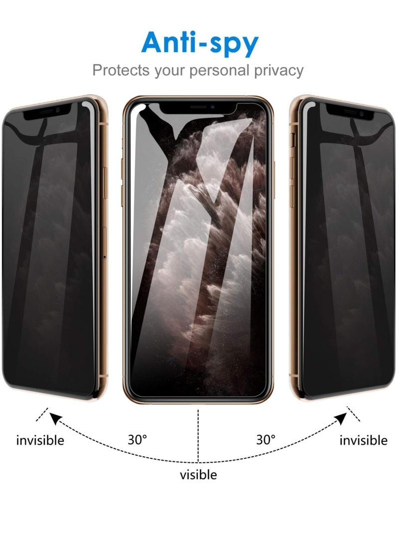 جي تيك واقي شاشة للخصوصية لهاتف iPhone 11 Pro وiPhone X 5.8 بوصة مضاد للتجسس من الزجاج المقوى، عبوتان - Image 3
