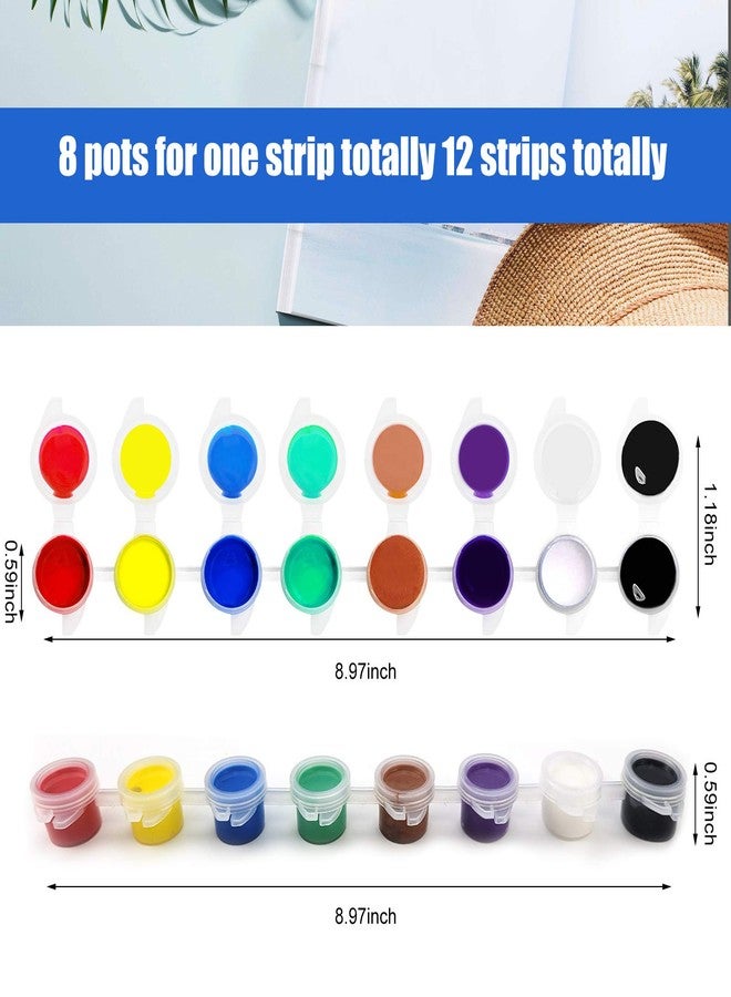 COSBAY Acrylic Paint Strips For Kids&Adults,Bulk Set of 12 Washable Filled Paint Sets in 8 Colors,With 12 Paintbrushes,Painting Art Supplies Craft Paint Pots for Home Birthday Party Favors (Brown Purple) - Image 2