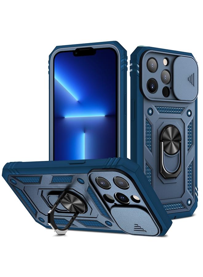 S-TOP Case For iPhone 13 Pro Sliding Camera Cover Design TPU + PC Protective Case with 360 Degree Rotating Holder & Card Slot - Image 1