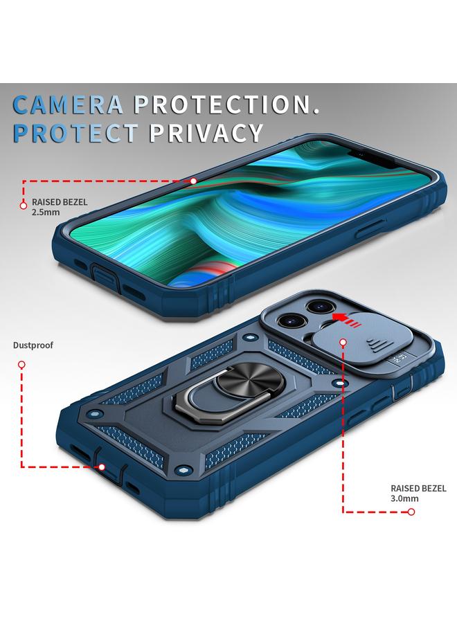 S-TOP Case For iPhone 13 Pro Sliding Camera Cover Design TPU + PC Protective Case with 360 Degree Rotating Holder & Card Slot - Image 3