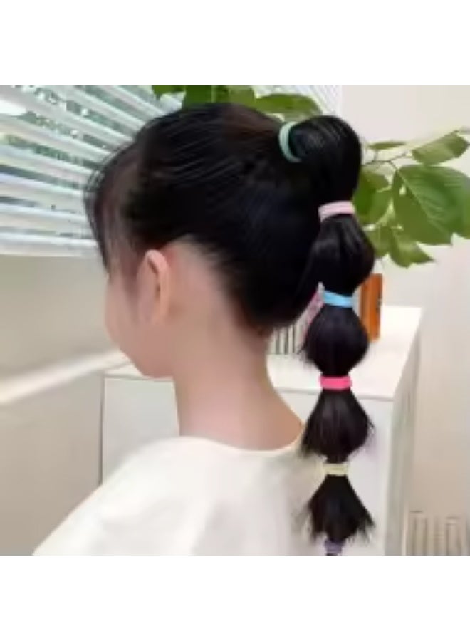 Akarm 100 Pcs Multi-Color Soft Elastic Hair Bands Set for Kids & Women - Damage-Free - Image 4