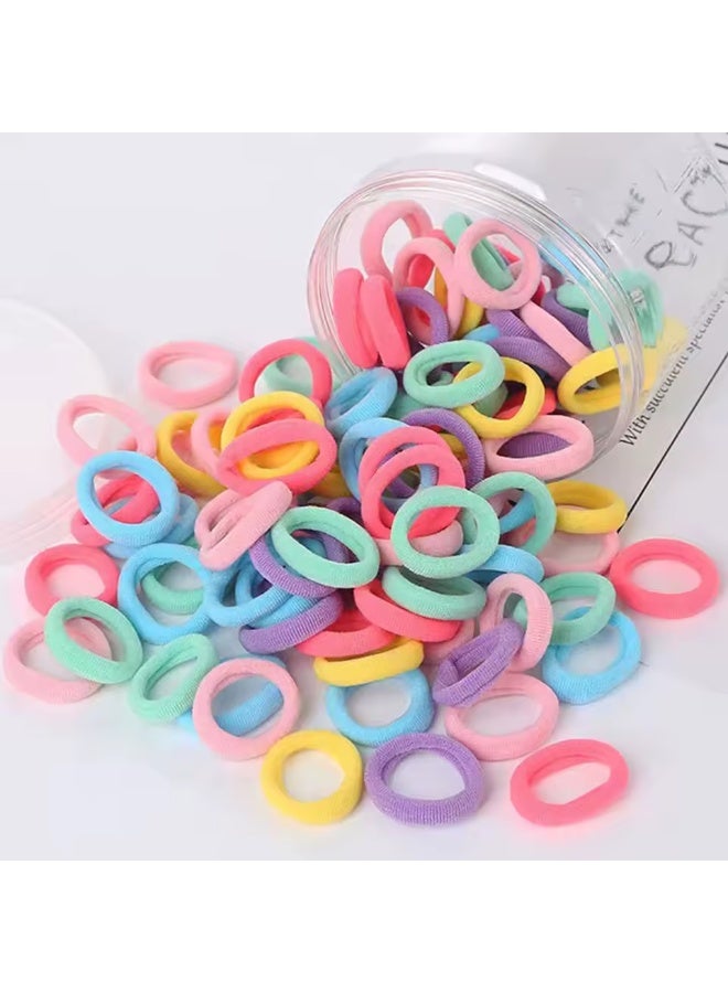 Akarm 100 Pcs Multi-Color Soft Elastic Hair Bands Set for Kids & Women - Damage-Free - Image 5