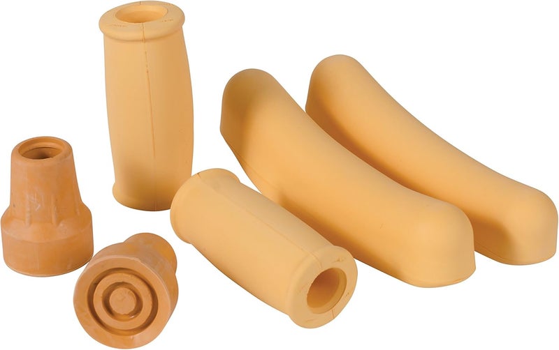 DMI Crutches Accessories Kit with Foam Underarm Crutch Pads ClosedStyle Hand Grip Covers and Durable SlipResistant Tips Beige - Image 2