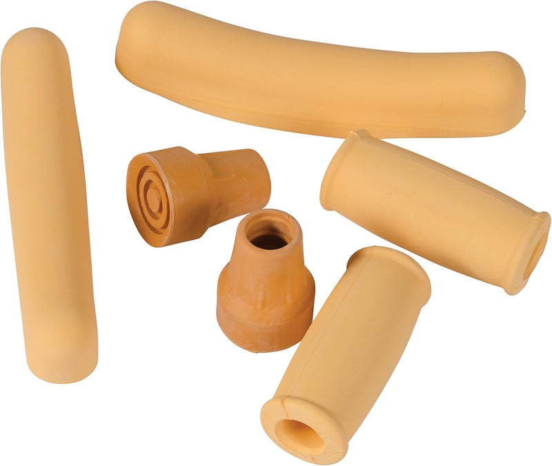 DMI Crutches Accessories Kit with Foam Underarm Crutch Pads ClosedStyle Hand Grip Covers and Durable SlipResistant Tips Beige - Image 4