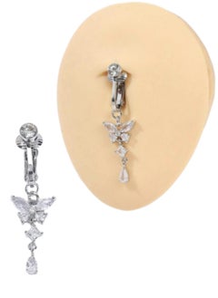 YUCCA Rhinestone Belly Navel Ring Butterfly Design Decorated for Women Daily Use 1pc  - Image 2
