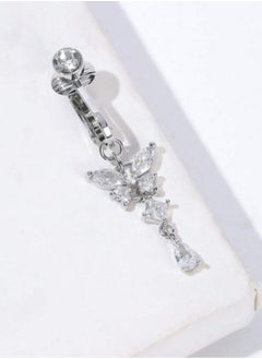 YUCCA Rhinestone Belly Navel Ring Butterfly Design Decorated for Women Daily Use 1pc  - Image 3