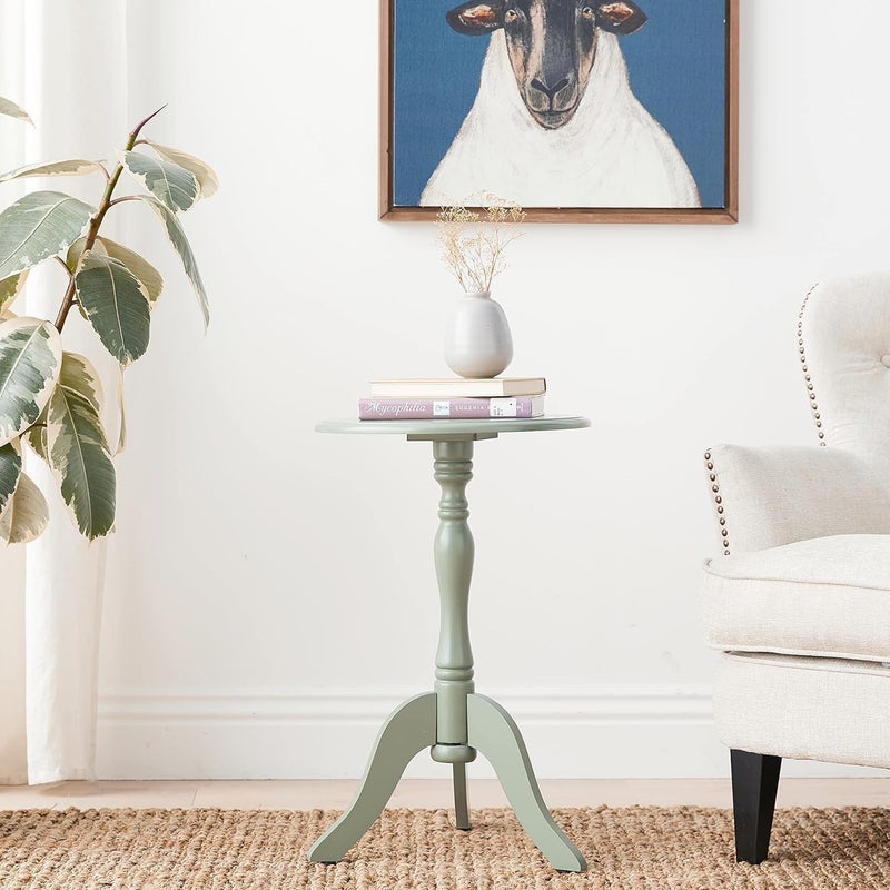 Decor Therapy Simplify Pedestal Accent Table, Olive Branch - Image 2