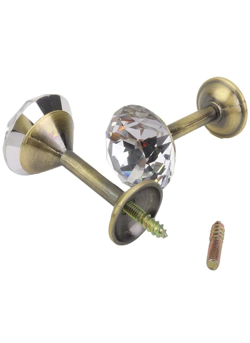 UNIQUELLA UNIQUELLA Pack of 2 Crystal Designed Diamond Curtain Hooks Curtain Buckle Wall Hold Backs Decorative Tiebacks Bronze Antique  - Image 4