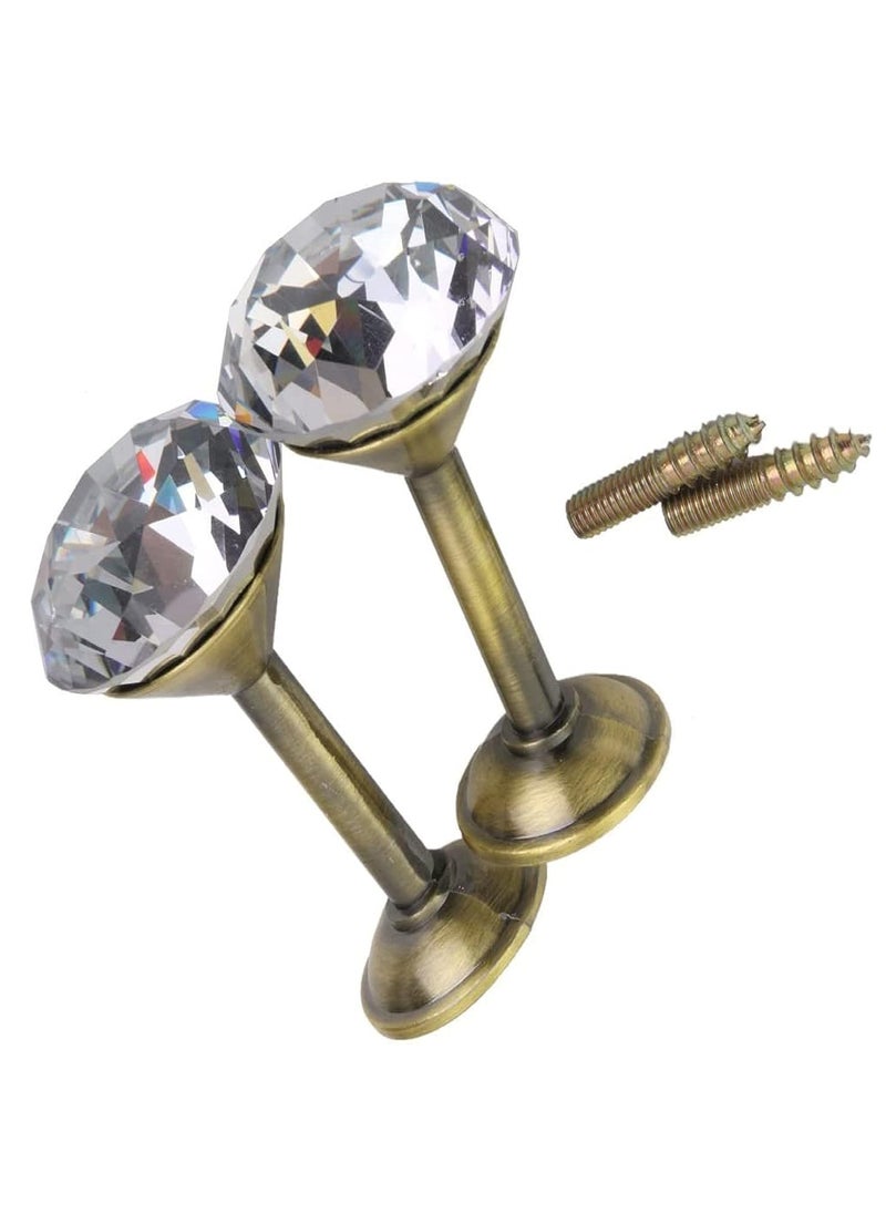 UNIQUELLA UNIQUELLA Pack of 2 Crystal Designed Diamond Curtain Hooks Curtain Buckle Wall Hold Backs Decorative Tiebacks Bronze Antique  - Image 5