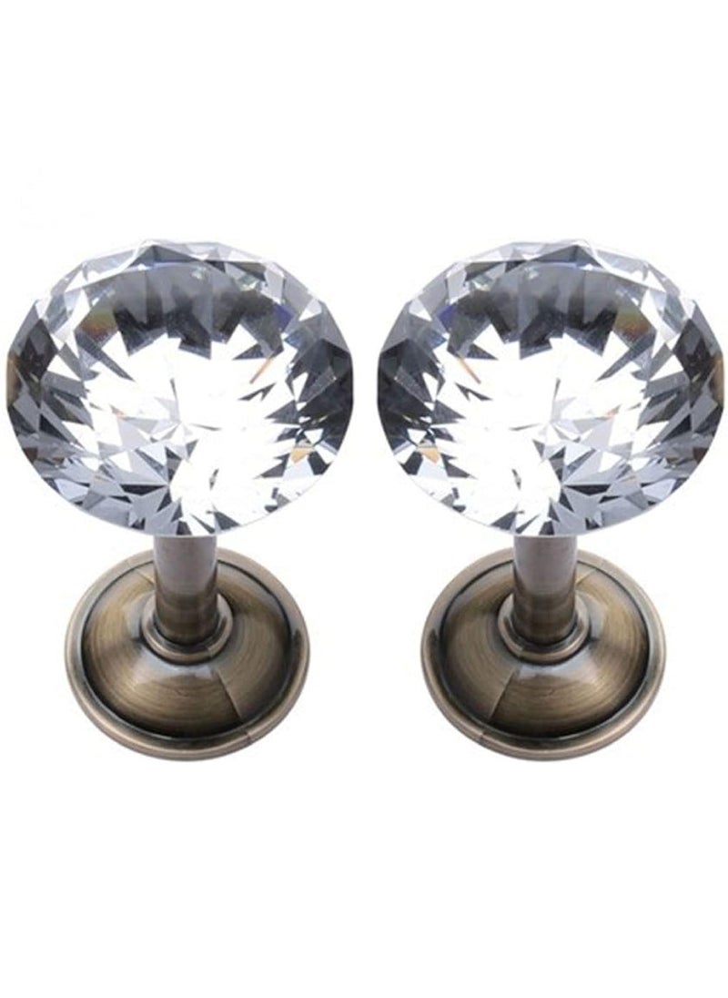 UNIQUELLA UNIQUELLA Pack of 2 Crystal Designed Diamond Curtain Hooks Curtain Buckle Wall Hold Backs Decorative Tiebacks Bronze Antique  - Image 1