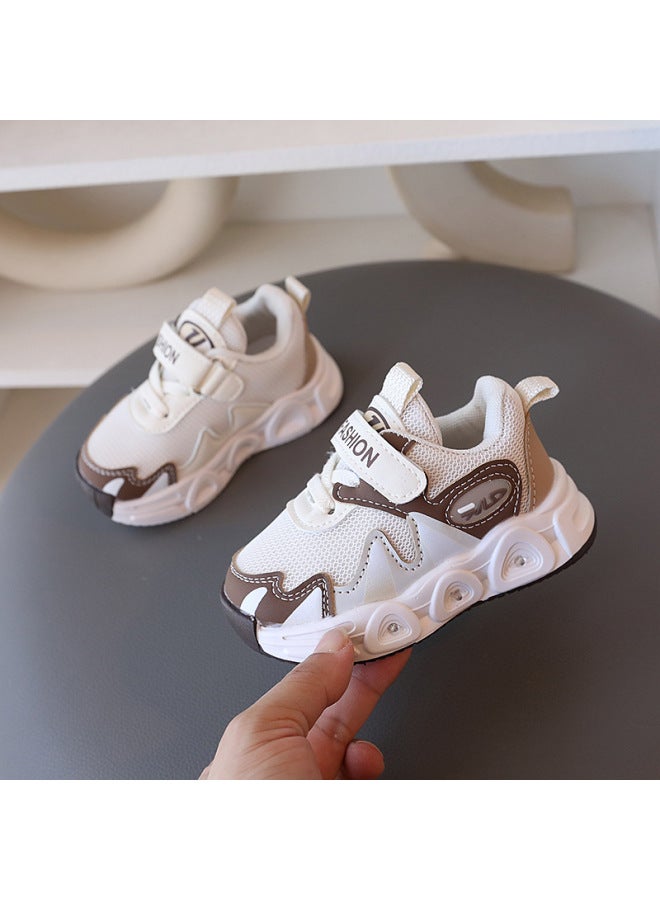 Children's Breathable Light-up Shoes  Spring And Autumn Boys' Lettered Soft-soled Non-slip Sneakers Girls' Casual Versatile Shoes