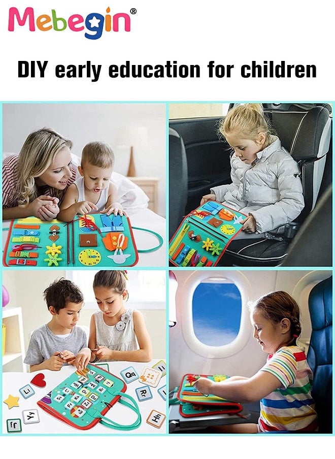 MEBEGIN Montessori Busy Board Toys, Educational Learning Activity Sensory Board, Developing Sensory Toy for Fine Motor Skills, Portable Travel Toy, Made of High Quality Felt Fabrics, Ideal Gift for Kids  - Image 5