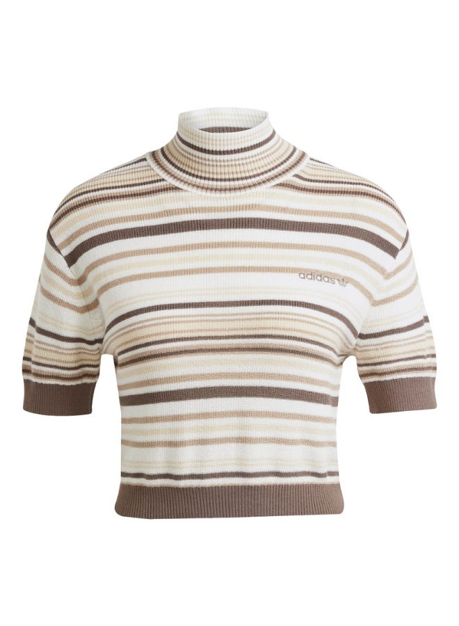 adidas Originals CROP TURTLENECK Brown Originals Women TOPS - Image 1