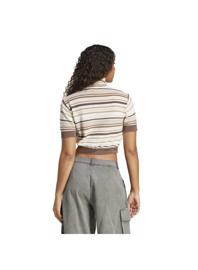 adidas Originals CROP TURTLENECK Brown Originals Women TOPS - Image 3