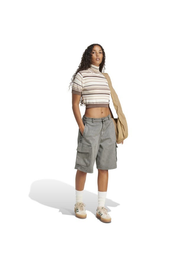 adidas Originals CROP TURTLENECK Brown Originals Women TOPS - Image 4
