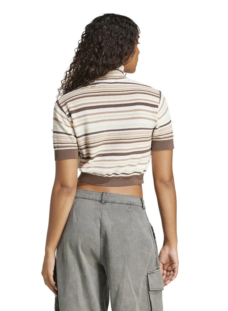 adidas Originals CROP TURTLENECK Brown Originals Women TOPS