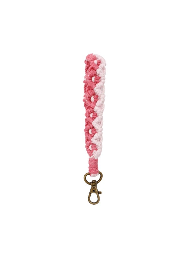 NIBEMINENT Beaded Phone Lanyard, Anti Lost Removable Wrist Strap, Hand Weaving Daisy Bracelet Pendant, Phone Keychain Lanyard,K68489/Pink