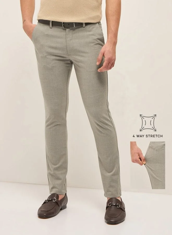 THE BEAR HOUSE Men's Solid 4 Way Stretch Formal Trouser Versatile Office and Travel Pants Comfortable Fit for Everyday Use Easy to Style Bottomwear for Work Weekend and Outings