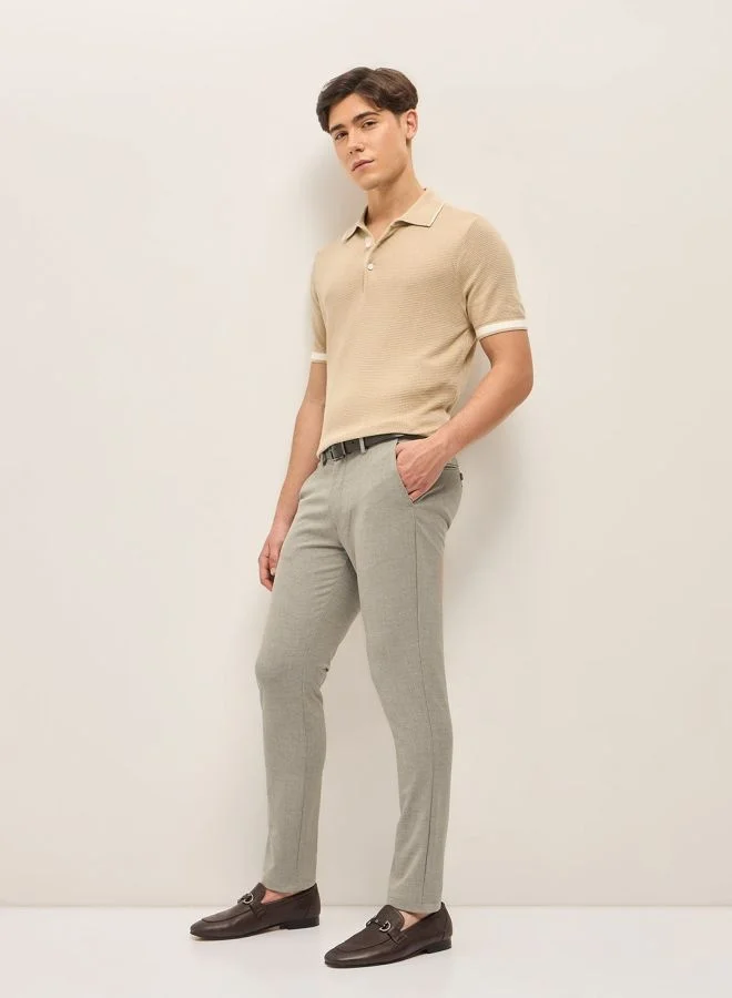 THE BEAR HOUSE Men's Solid 4 Way Stretch Formal Trouser Versatile Office and Travel Pants Comfortable Fit for Everyday Use Easy to Style Bottomwear for Work Weekend and Outings