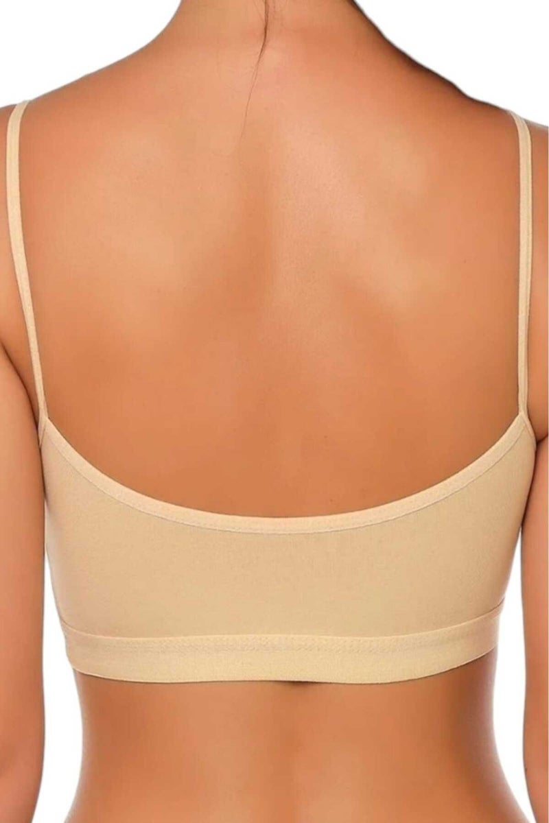 Women's Thin Strap Padded Bustier Half Undershirt Bra 3 Piece Set