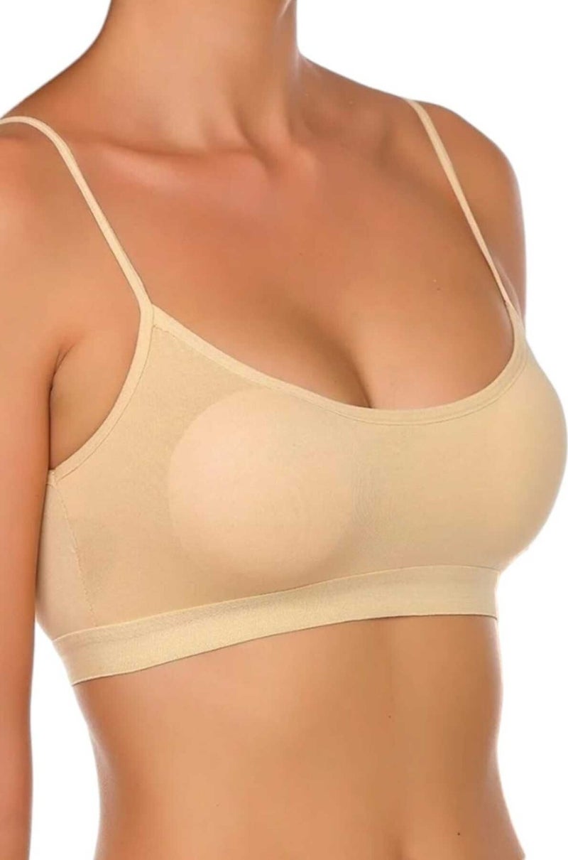 Women's Thin Strap Padded Bustier Half Undershirt Bra 3 Piece Set