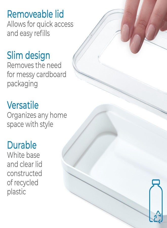 InterDesign iDesign Recycled Plastic Sandwich Ziplock Bag Holder and Dispenser - 6” L x 9” W x 2.2” H, White/Clear - Image 5